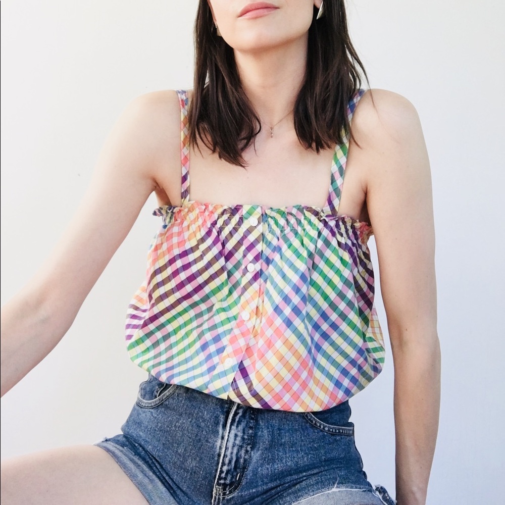 NWT J. Crew checkered tank